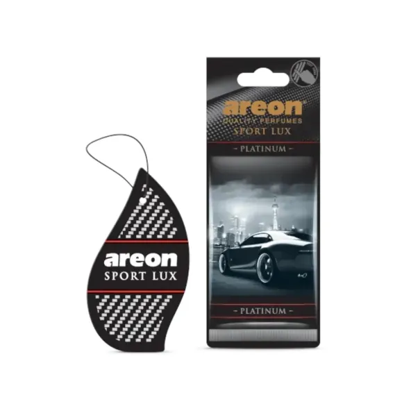 Odorizant Auto Areon Sport Lux Platinum – Parfum Elegant pentru Mașină, Cartonaș Parfumat cu Arome Fresh și Persistente